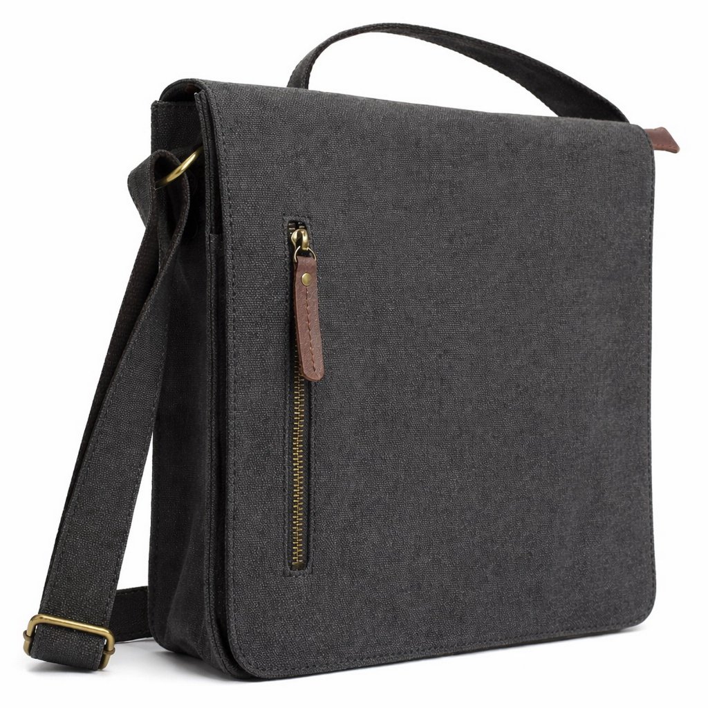 12 In Casual Canvas Messenger Bag Cm25gry